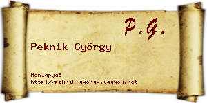 Peknik György névjegykártya