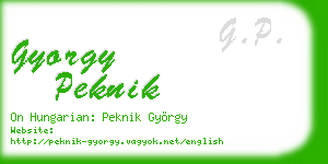 gyorgy peknik business card