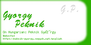 gyorgy peknik business card